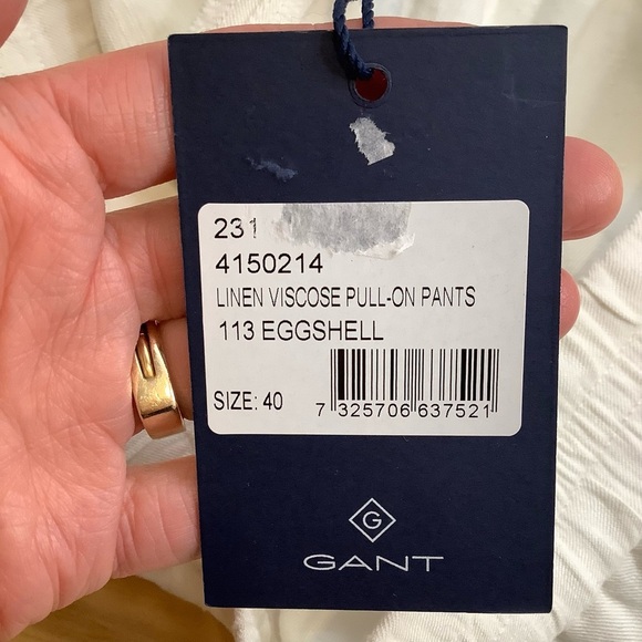 GANT Linen Blend Wide Leg Pants Size 10 - Picture 8 of 11